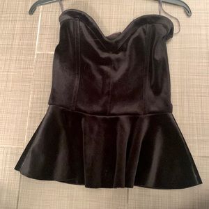 Black Velvet Freepress peplum strapless top
